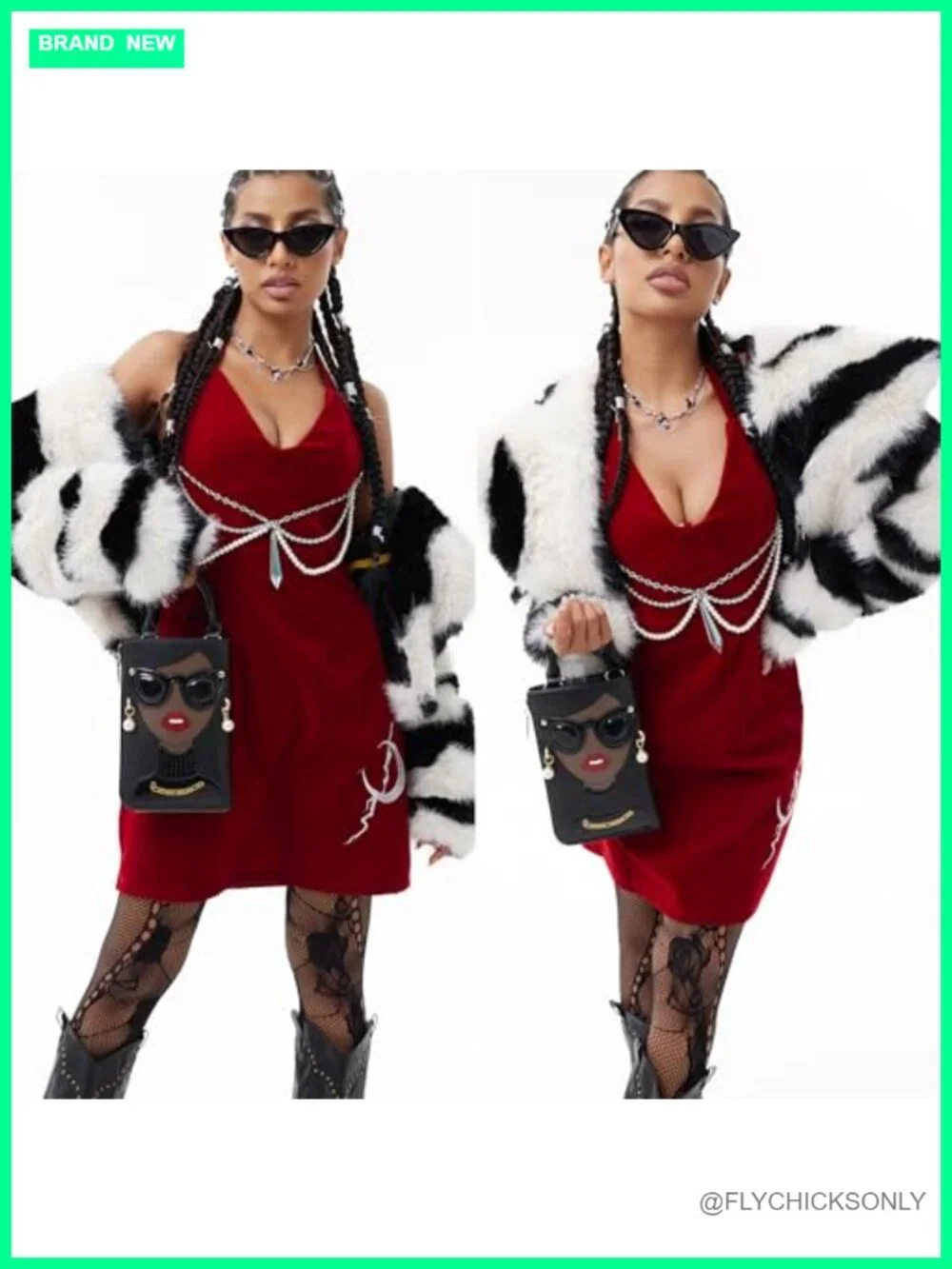 Novelty Lady Face Satchel PU Leather Top Handle Handbag Shoulder Bag Clutch